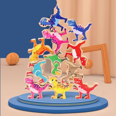 China DIY Toy Set New Design Early Educational Plastic Dinosaur Figure Building And Stacking Balance Blocks Toys Game for sale