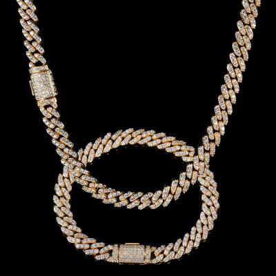 China Plain Thin Cuban Link Chain Necklace Iced Out, 8mm Girls Cuban Link Chains Small Women for sale