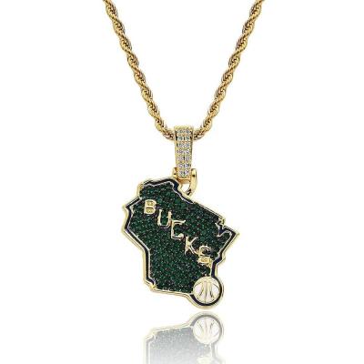 China Iced Out Gold Buck Hip Hop Custom Design Basketball Chain Pendant Men for sale