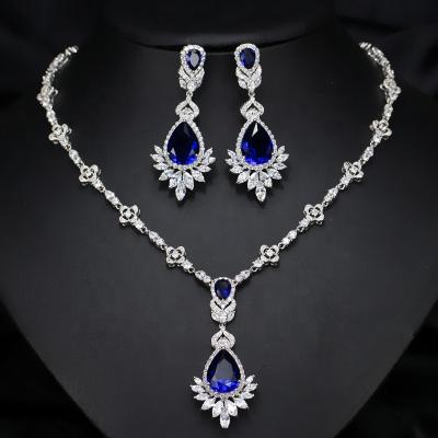 China Jewelry Set Jewelry Set For Party , Earrings Necklace Fashion Zirconia Wedding Jewelry Set for sale