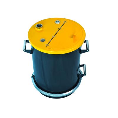 China High Capacity Best Price Customized High Capacity Powder Hopper Yellow Color Strong Iron Dustbin for sale