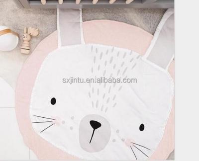 China Kids Nursery Blanket Anti-Slip Kids Play Mat Round Carpet Cartoon Rabbit, Home (Size: 90*94cm/35*37 inch) for sale