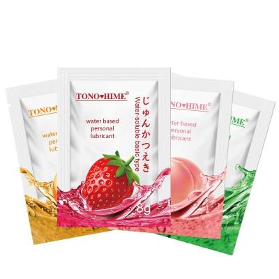 China Non-greasy 8g cheap fruity Good quality Sachet personal Water Base lubricant sex Anal Lube Gel for sale