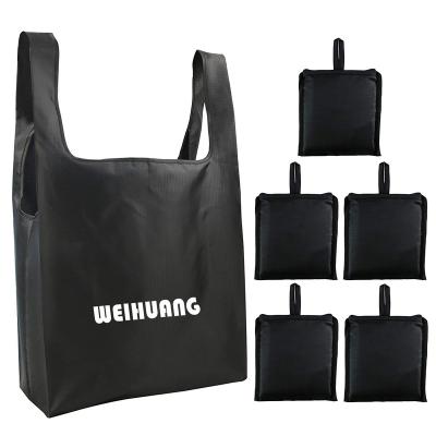 China Wholesale reusable cheap custom printed logo polyester eco recycle nylon foldable shopping bag eco bag for sale