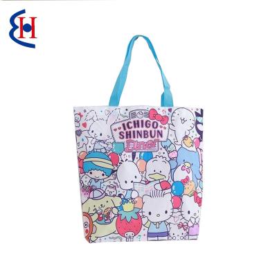 China Low moq 190T 210d polyester reusable women shoulder eco-friendly waterproof cardboard cute foldable bags for sale