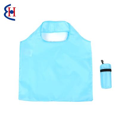 China 2020 wholesale custom logo promotional polyester reusable nylon foldable simple eco-friendly shopping bags for sale