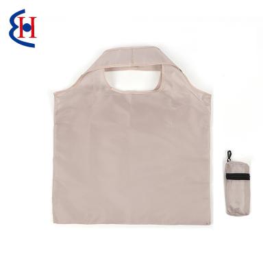 China 2020 promotional custom design polyester logo reusable simple nylon friendly shopping bags wholesale for sale