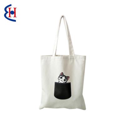 China Korean Design Durable Private Empty Canvas Style Reusable Wholesale Recycled Tote Shopping Bags for sale