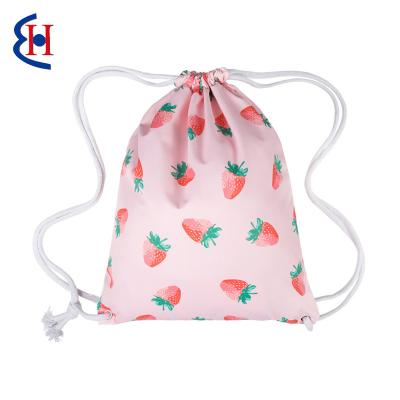 China With USB Hot Sale Premium Logo Waterproof Custom Embossing Printing Portable Polyester Nylon Drawstring Bag Backpack for sale