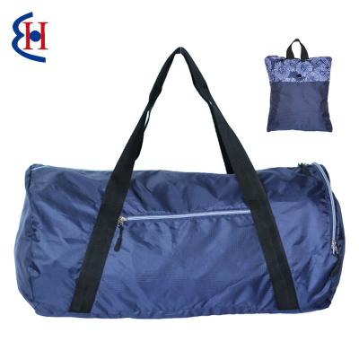 China Ripstop Foldable Portable Lightweight Polyester Duffle Gym Sports Travel Waterproof Foldable Bags for sale