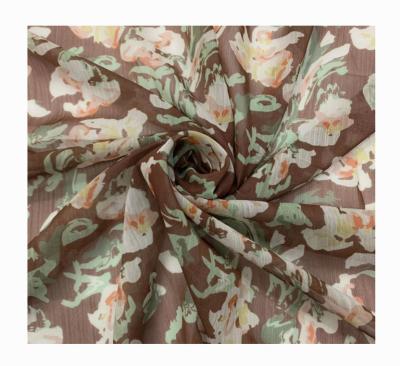 China Custom 100% Polyester Textile Material Shrink-Resistant Price By The Yard Wholesale Printing 100D Chiffon 100polyest Fabric For Skirt for sale