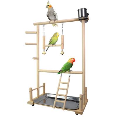 China Breathable Wooden Bird Playground Purch Parrot Playstand for sale