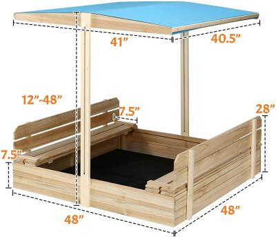 China Outdoor Sandpit With Cover Kids Gift Wooden Outdoor Sandpit With Canopy for sale