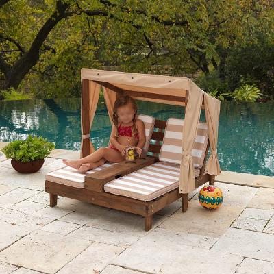 China Double Baroque Outdoor Wooden Baroque Convertible Living Room Lounge Chair With Cup Holders Kid's Patio Furniture for sale