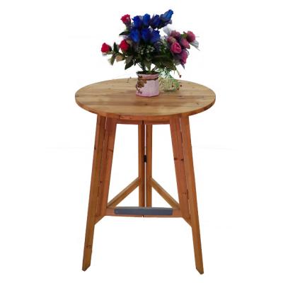 China Folding Wooden Bar Table Solid Wood Diameter 78 Cm Bistro / Foldable Wooden Seat Stool Bar Table High for sale