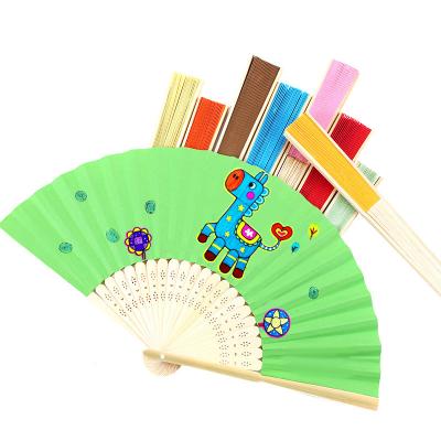 China China DIY Fan Bamboo Paper Fan Japanese Folding Fan For Party Holiday Decoration for sale