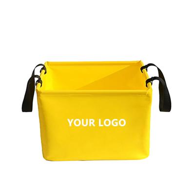 China 12L 20L 25L Custom Outdoor Viable Folding Bucket Rectangular Portable Water Bucket Water Container For Fishing Car Wash Camping for sale