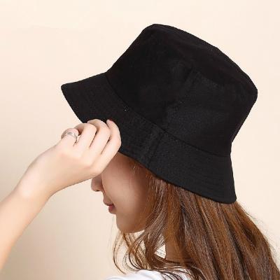 China 100% Hat For Women Men, Summer Sun Beach Fishing Fashion Cotton Solid Color Reversible Logo Welcomed Bucket Hat for sale