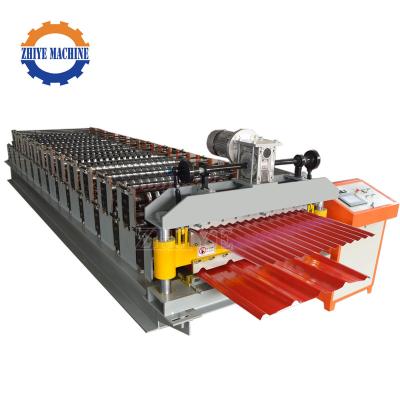 China Screen+button Touching Double Layer Corrugated And Trapezoidal Sheet Roll Forming Machine Double Deck Cold Forming Machine for sale