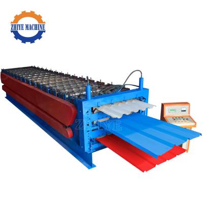 China Construction worksÂ   Roof Use Double Layer Corrugated Steel Profile Roofing Sheet Roll Forming Machine Roof Tile Product for sale