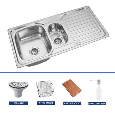 China 1 Bowl Topmount Kitchen Sink With 3 Faucet Holes Topmount Installation en venta