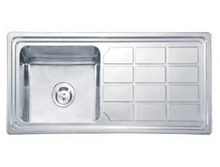 China Single Bowl Drop In Stainless Steel Single Bowl Sink With Drainboard for sale