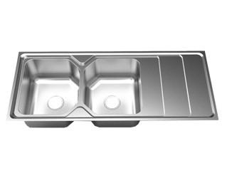 China With Drainboard Polished Stainless Steel Double Bowl Sink Kitchen Sink Grid for sale