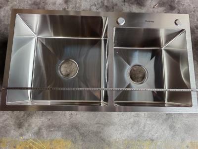 China Modern Design Double Bowl Kitchen Sink Undermount with Stainless Steel Drainer and Overflow Included Up To You for sale