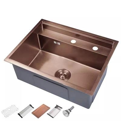 China Brozen Finish Double Bowl Rectangular Kitchen Sink Stainless for Modern Home Kitchen for sale