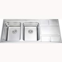 China Center Drain Placement Retangle Stainless Steel Double Bowl Sink With Up To You Overflow zu verkaufen