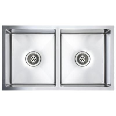 China 18 Gauge Kitchen Stainless Steel Two Bowl Sink Undermount Zero Radius for sale