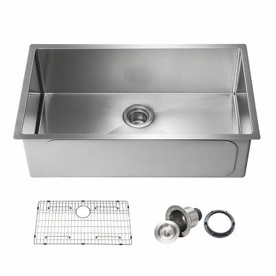 China 18 Gauge 16 Gauge Undermount Satin Stainless Steel Sink Zero Radius for sale