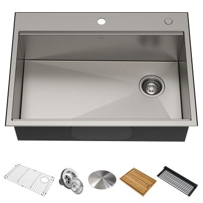 China Versatile Dual Mount Single Bowl Deep Kitchen Sink 9-1/2'' for sale