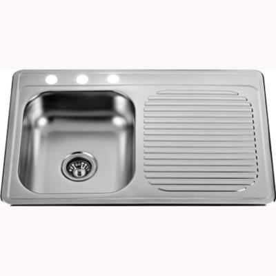 Китай Кухонная раковина Topmount шара Drainboard раковины одиночная с отверстием крана 3 продается