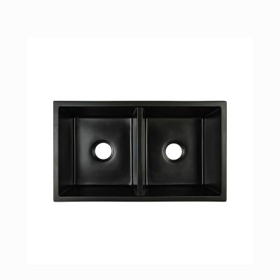 China PSON 10'' Double Bowl Quartz Kitchen Sinks for sale