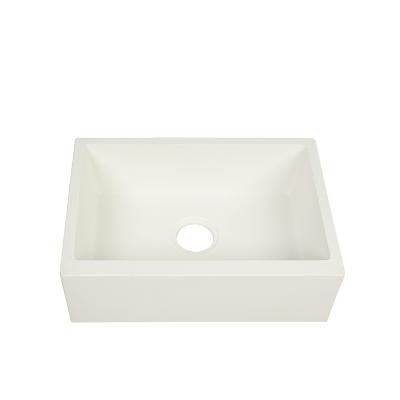 China 3-1/2'' Matte White Farmhouse Sink  80% Quartz Crystals Single Basin Sink for sale