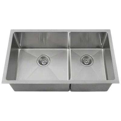 China 220mm Satin Undermount Stainless Steel Kitchen Sink 18 Gauge for sale