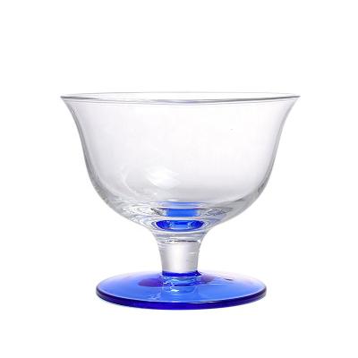 China Sustainable Transparent Glass Dessert Ice Cream Cake Bowl For Household Sundae Glass With High Foot for sale