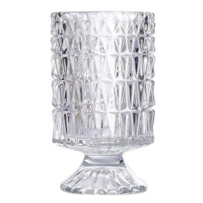 China French Clear Tumbler Crystal Glass Handmade Wedding Relief Vase Eco-friendly for sale