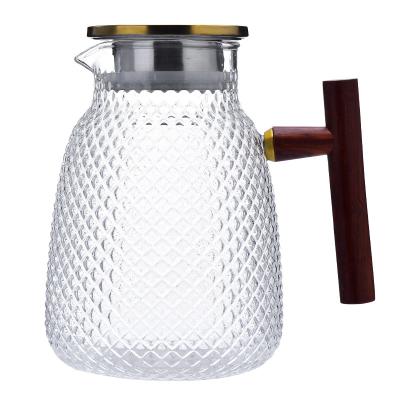 China Viable Glass Teapot With Removable Tea Kettle Hammer Pattern Stovetop Safe Perfect Tea Maker For Home Office for sale