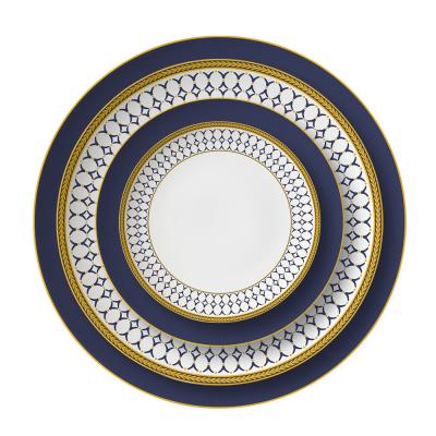 China Sustainable Round White Porcelain 4 Ceramic Dinner Set Plates Sets Dinnerware For Restaurant Quantity Customized Series Model for sale