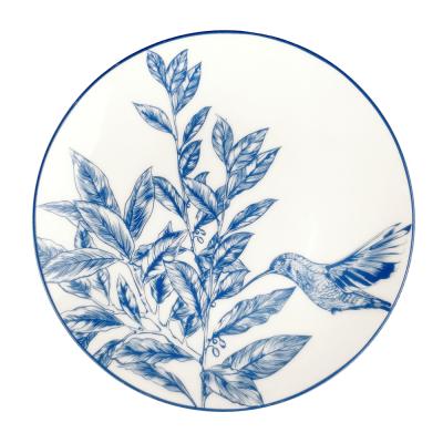 China 12 Inch Customized Design OEM Sustainable Ceramic Snack Dish Porcelain Plates Fine Bone China High Quality Decorative Dinner Set for sale