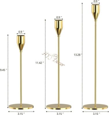 China Romantic Wedding Decoration HY Luxury Gold Nordic Modern Wedding Decorative Candlesticks Party Home Table Candle Holder for sale