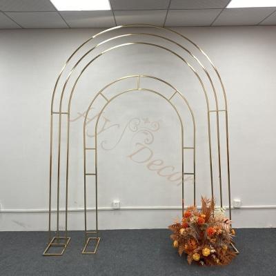 China Romantic Wedding Decoration HY Half Circle Curve Column Stable Background Props Event Rental Items Stand Wedding Flowers Arch Frame Decoration for sale