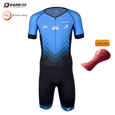 China Darevie Skin Suit Anti-UV Custom Cycling Men Cycling Wear Suit Triathlon Set Cycle Suite One-Piece Bike Suit for sale