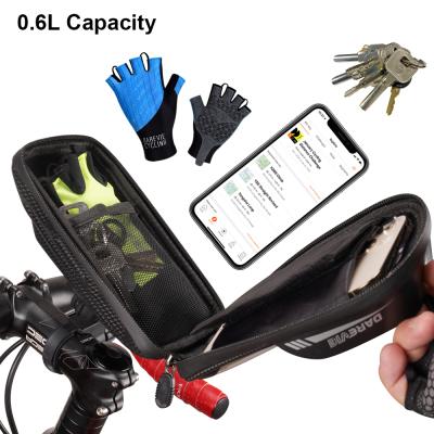 China Anti-Water Resistance PVC Motorcycle Outdoor Sport Handlebar Bag Waterproof Bike Recycling Bags Bike Frame Bag With PVC Window for sale