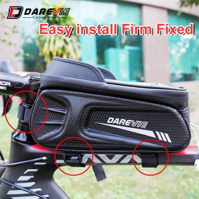 China Waterproof/TPU Touchscreen Black Gray Bicycle Storage Frame Bag Bike Phone Bag 6.5 Inch TPU Touchscreen Bicycle Bags And Boxes for sale