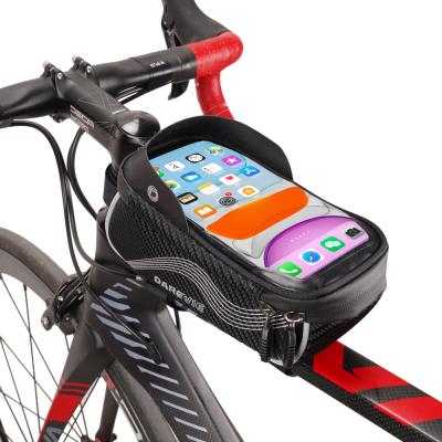 China Waterproof Anti-water Resistance Darevie Front Tube Phone Bag Touch Screen Bike Bag Frame Mtb Cycling Accessories for sale