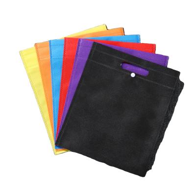 China Eco Friendly Retail Custom Logo Cheap Die Cut Heat Wave Ultrasonic Bag PP Non Woven Bag With Button for sale