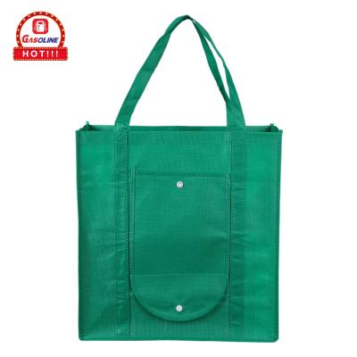 China Logo Printed Cheap Flat Bottom Custom Made Reinforced Handmade Eco Friendly Tote Shopping Bag Non Woven Portable Reusable Foldable for sale